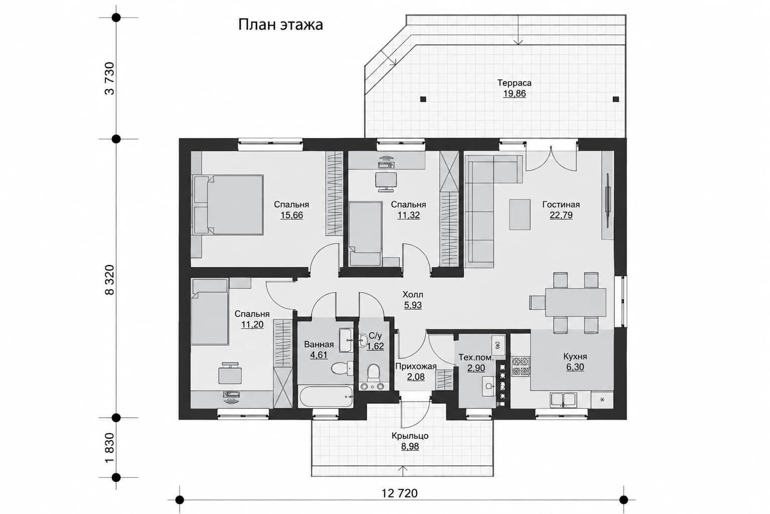 Планировка дома BURO 101