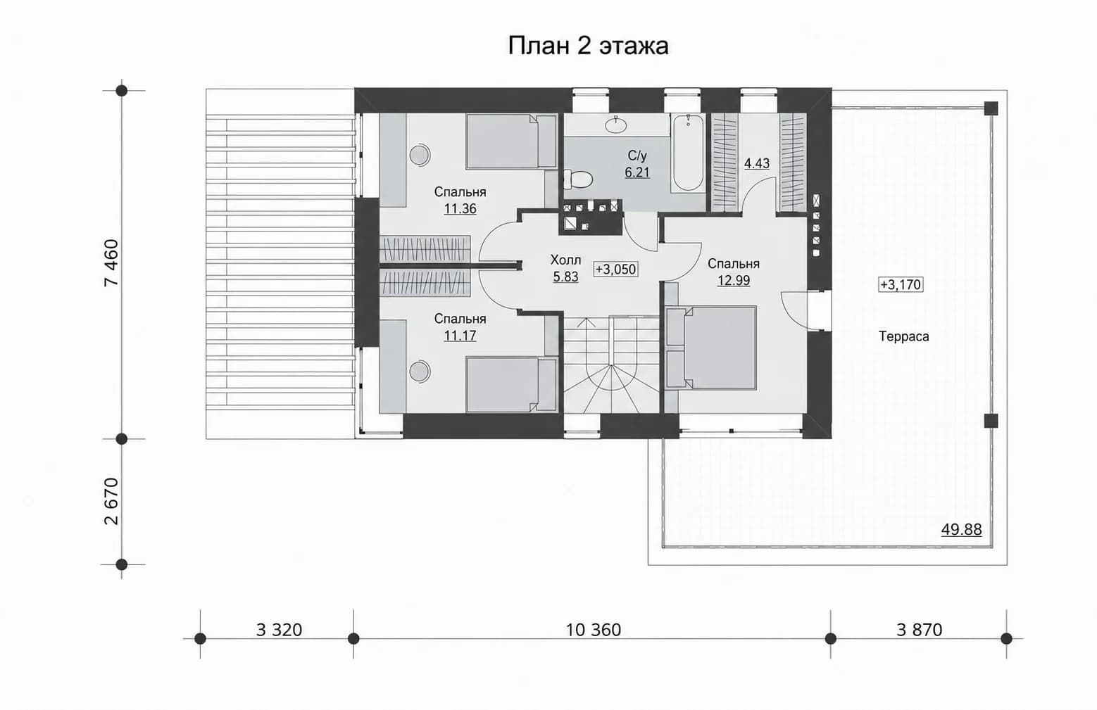 Планировка второго этажа дома BURO 113
