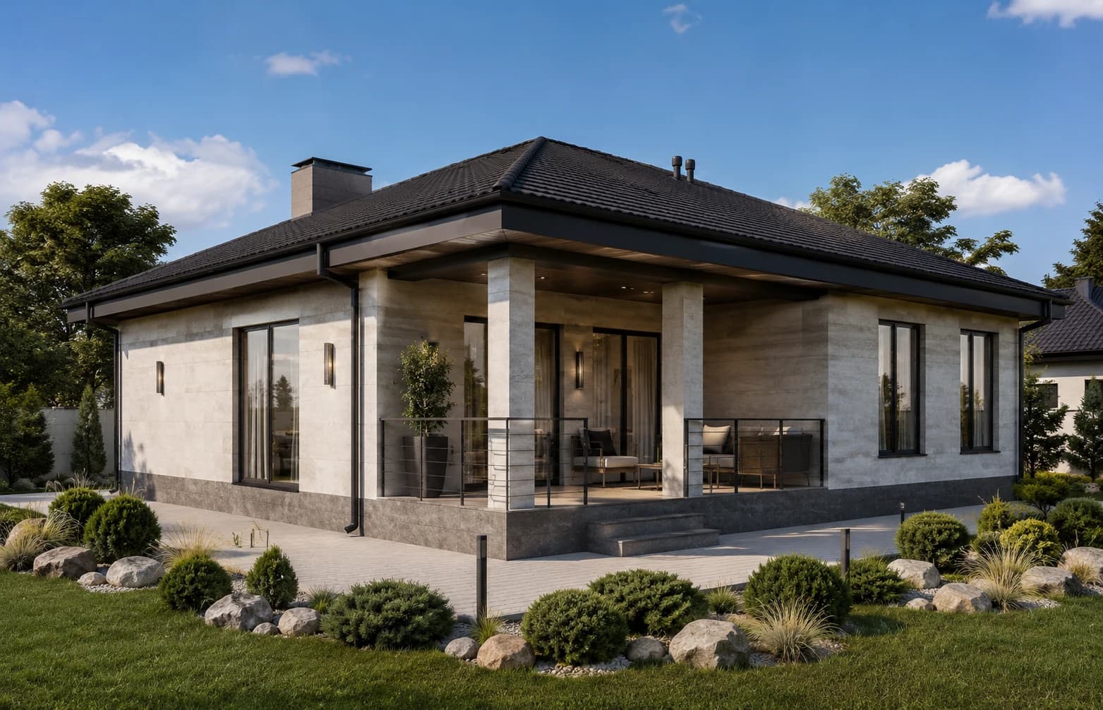 Проект BURO 116 — фасад с террасой