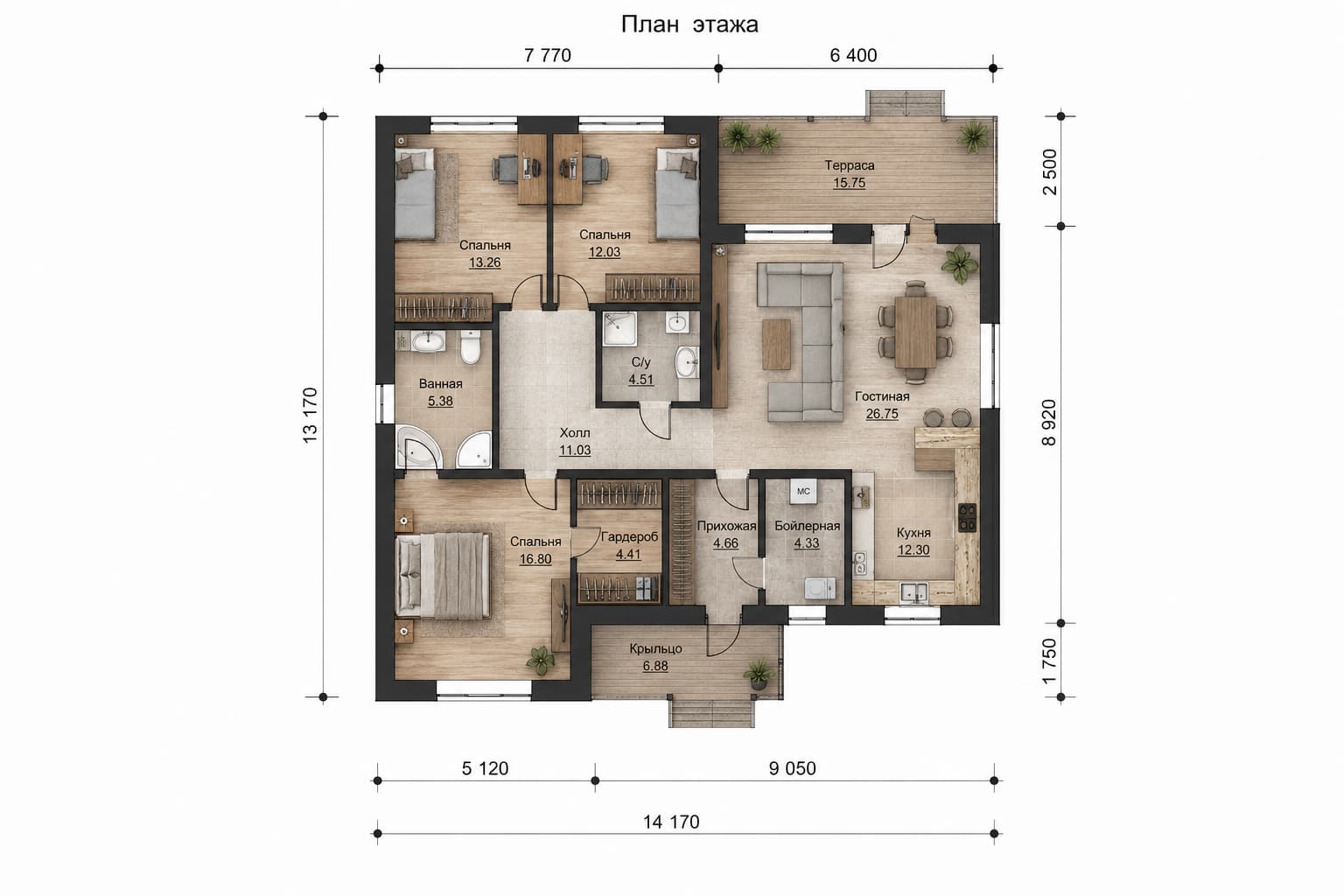Планировка дома BURO 116