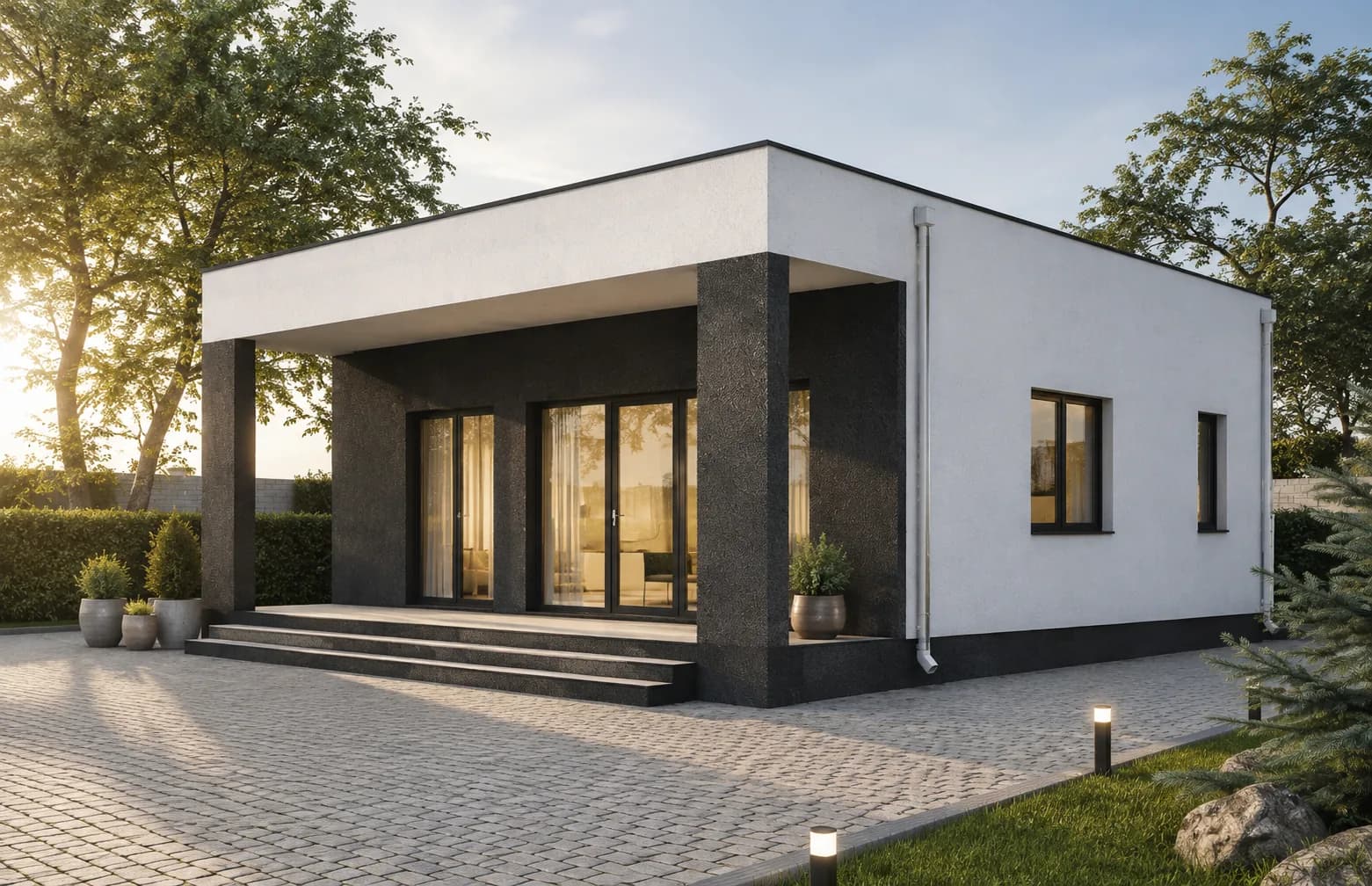Проект BURO 64 — фасад с крытой террасой