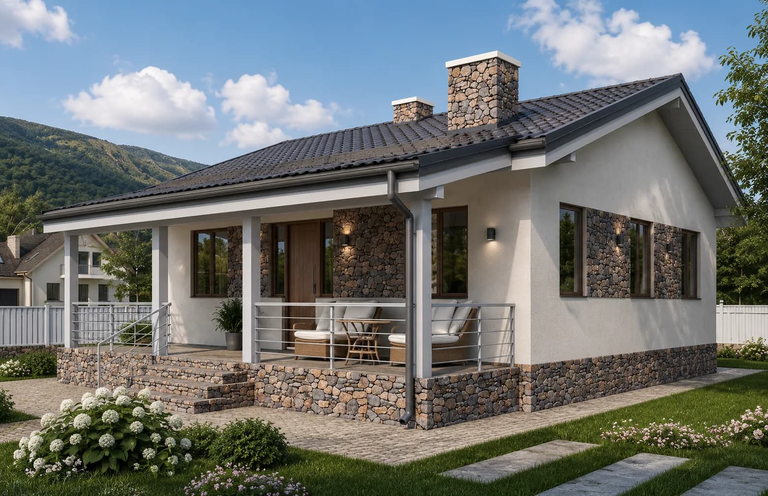 Проект BURO 78 — фасад с террасой